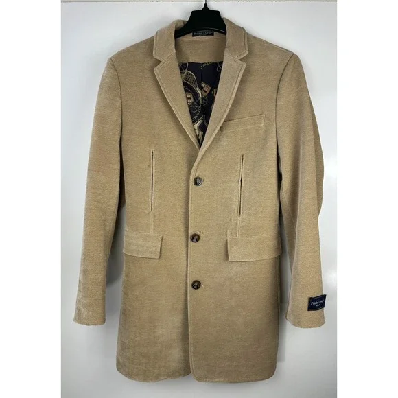 Paisley & Gray Mens XL Tan Soft Ribbed Knit Sport Coat Blazer Slim Fit *Flawed* - Picture 13 of 16